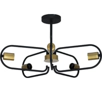 Светильник потолочный ЭЛЕТЕХ Солей 151 черн.зол. НПБ 01-5x60-166 Е27 1005405393