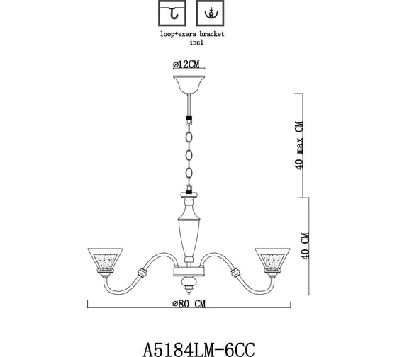 Подвесной светильник Arte Lamp A5184LM-6CC