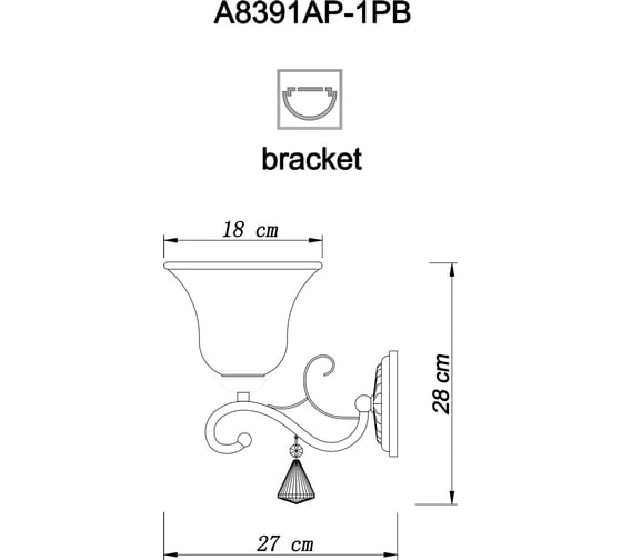 Настенный светильник Arte Lamp A8391AP-1PB