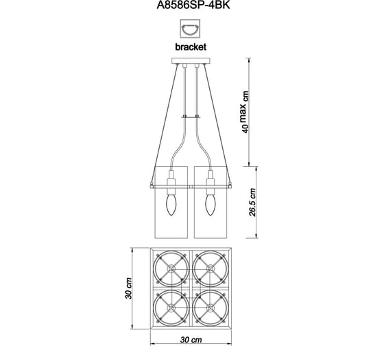Подвесной светильник Arte Lamp A8586SP-4BK