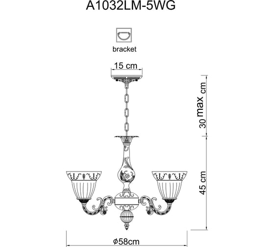 Подвесной светильник Arte Lamp A1032LM-5WG