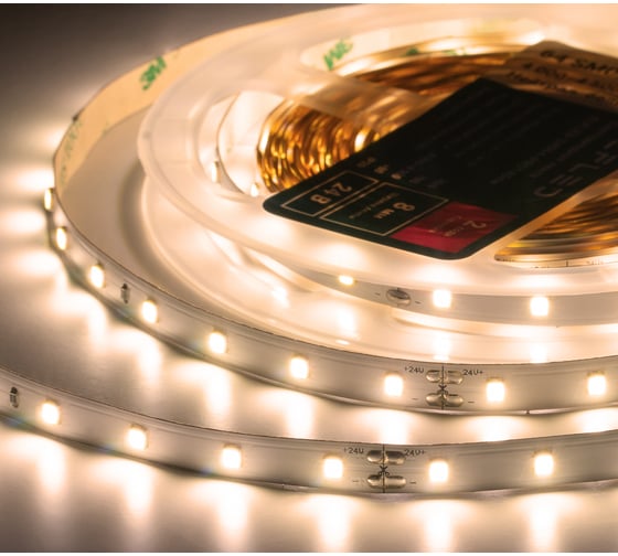 Лента светодиодная ELF LED PRO140, 64/м (2835), 24В, 6Вт/м, 5м, белый теплый 2800-3300К ELFLED-24064-PRO140ww