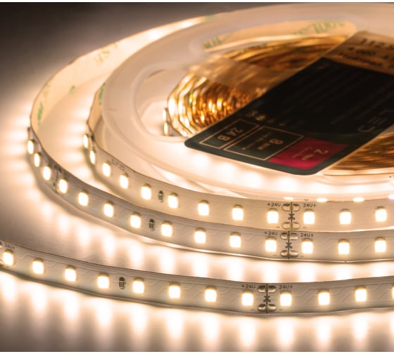 Лента светодиодная ELF LED PRO140, 112/м (2835), 24В, 10Вт/м, 5м, белый теплый 2800-3300К ELFLED-24112-PRO140ww