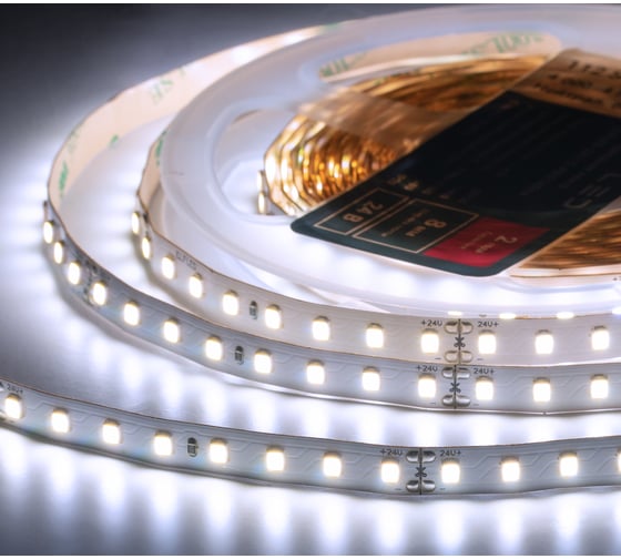Лента светодиодная ELF LED PRO140, 112/м (2835), 24В, 10Вт/м, 5м, белый 6500-7000К ELFLED-24112-PRO140w