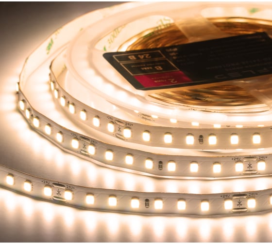 Лента светодиодная ELF LED PRO140, 128/м (2835), 24В, 12Вт/м, 5м, белый теплый 2800-3300К ELFLED-24128-PRO140ww