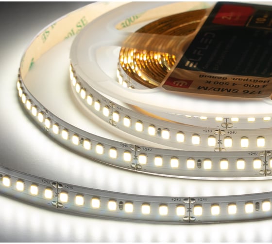 Лента светодиодная ELF LED PRO140, 176/м (2835), 24В, 16Вт/м, 5м, белый нейтральный 4000-4500К ELFLED-24176-PRO140nw