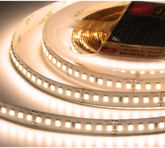 Лента светодиодная ELF LED PRO140, 176/м (2835), 24В, 16Вт/м, 5м, белый теплый 2800-3300К ELFLED-24176-PRO140ww