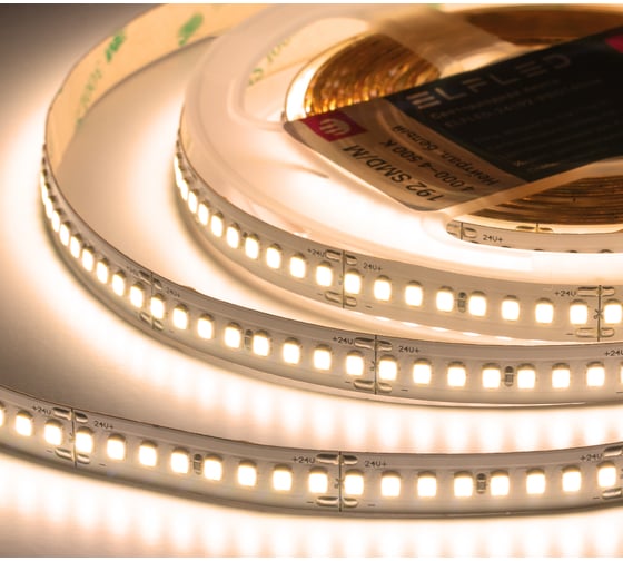 Лента светодиодная ELF LED PRO140, 192/м (2835), 24В, 18Вт/м, 5м, белый теплый 2800-3300К ELFLED-24192-PRO140ww