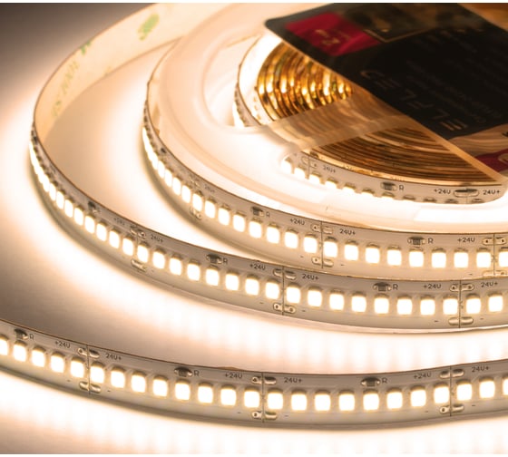 Лента светодиодная ELF LED PRO140, 240/м (2835), 24В, 22Вт/м, 5м, белый теплый 2800-3300К ELFLED-24240-PRO140ww