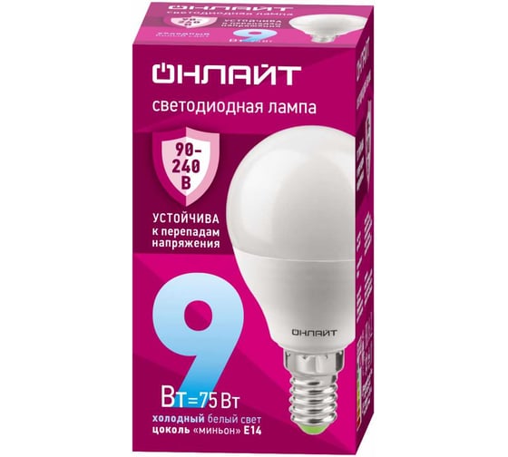 Лампа ОНЛАЙТ 90 422 OLL-G45-9-230-6.5K-E14-FR (PRO 90-240 В) 90422