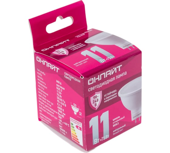 Лампа ОНЛАЙТ 90 433 OLL-MR16-11-230-4K-GU5.3 (PRO 90-240 В) 90433