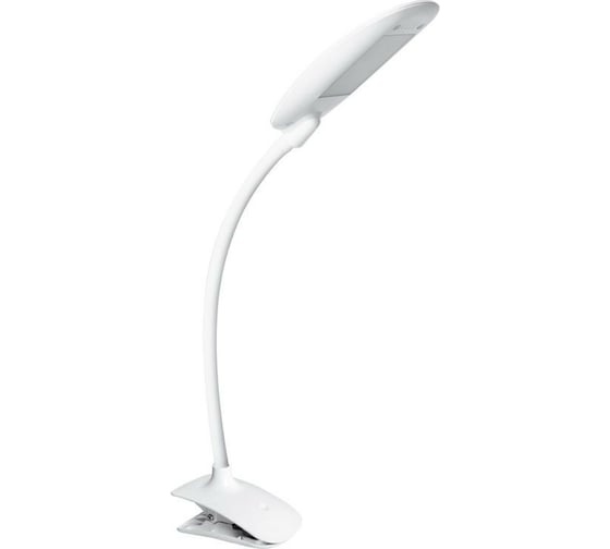Настольный светильник на прищепке Camelion KD-832, C01, белый, LED, 6 Вт, 230В, 350 лм, 4000К, сенсор, регулировка яркости 14159