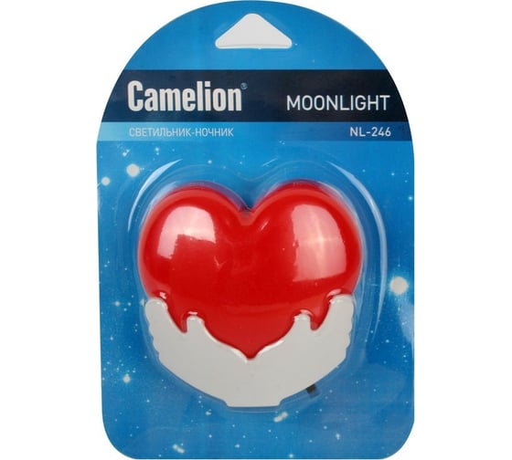 Ночник с выключателем Camelion NL-246, "Сердце", LED, 220В 14266