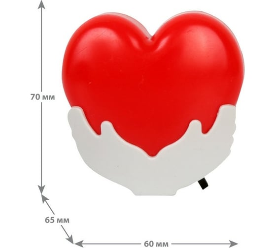 Ночник с выключателем Camelion NL-246, "Сердце", LED, 220В 14266