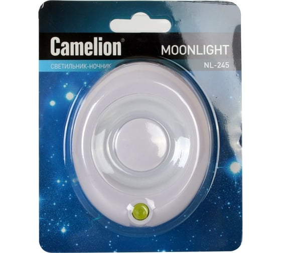 Ночник с выключателем Camelion NL-245, "Кнопка", LED, 220В 14265