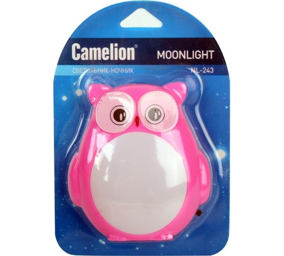 Ночник с выключателем Camelion NL-243, "Сова", LED, 220В 14263