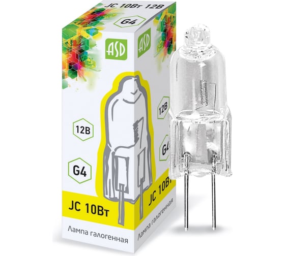 Галогенная пампа ASD JC, 10Вт, 12В, G4, 120Лм 4607177998831