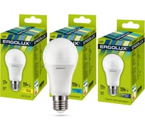 Светодиодная лампа Ergolux LED-A60-17W-E27-6K ЛОН, 17Вт, E27, 6500K 13181