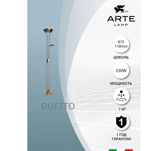 Напольный светильник Arte Lamp A4329PN-2AB