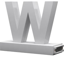 Светодиодная буква W ABCMIX магнитное соединение, 100 мм -W-100-magnetic