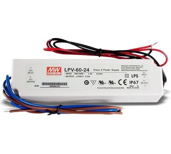 Источник питания Mean Well AC/DC LPV-60-24 Т00285474 1