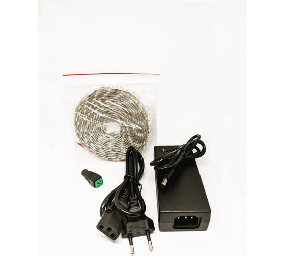 Комплект светодиодной ленты URM, 60 LED, 12 В, 14.4 Вт, IP65, холодный белый, 2М N01011
