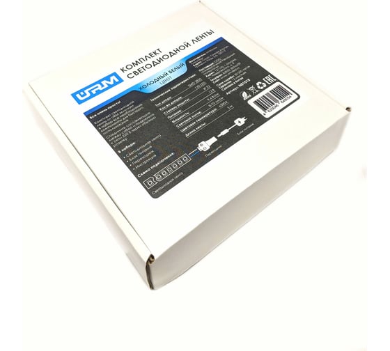 Комплект светодиодной ленты URM, 120 LED, 12 В, 9.6 Вт, IP22, холодный белый, 3М N01015
