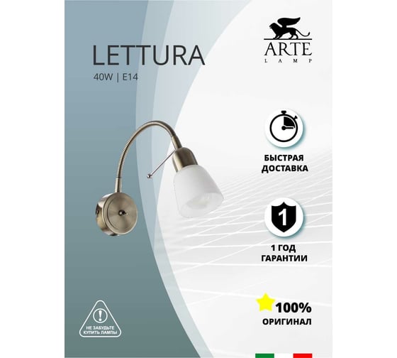 Настенный светильник Arte Lamp A7009AP-1AB