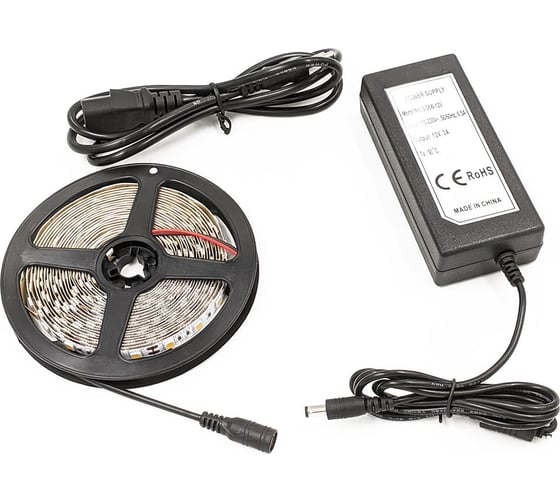 Комплект светодиодной ленты URM, 5050-60led-12V-14.4W, 1200LM/m-IP20, 3000К 5m N01022