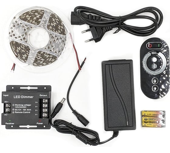 Комплект светодиодной ленты URM, 5050-60led-12V-14.4W 5m с диммером N01021