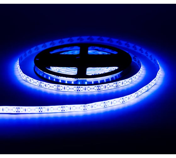 Светодиодная лента URM, SMD 2835, 120 LED, 12 В, 9.6 Вт, 6-8 лм, IP65, синий С10081 1