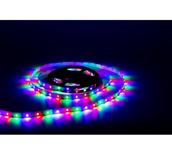Светодиодная лента URM, SMD 2835, 60 LED, 12 В, 4.8 Вт, 8-10 лм, IP22, RGB С10260