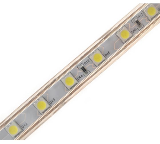 Светодиодная лента URM, 60 LED, 220 В, 14.4 Вт, IP67, холодный белый 6500 К С10121 1