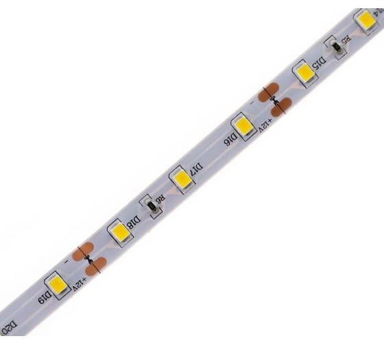 Светодиодная лента URM, 60 LED, 12 В, 4.8 Вт, IP22, дневной белый эконом С10333