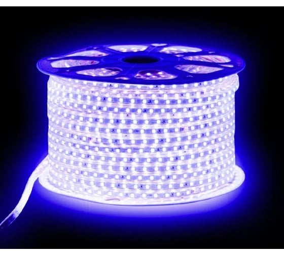 Светодиодная лента URM, SMD 5050, 60 LED, 220 В, 14.4 Вт, IP67, синий С10116
