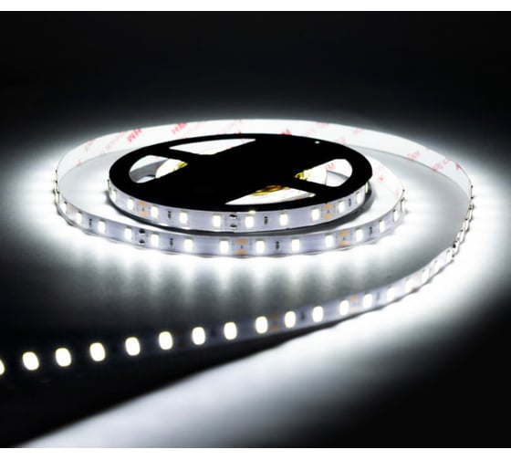 Светодиодная лента URM, 5730, 60 LED, 12 В, 18 Вт, IP22, холодный белый 6500 К С10226 1