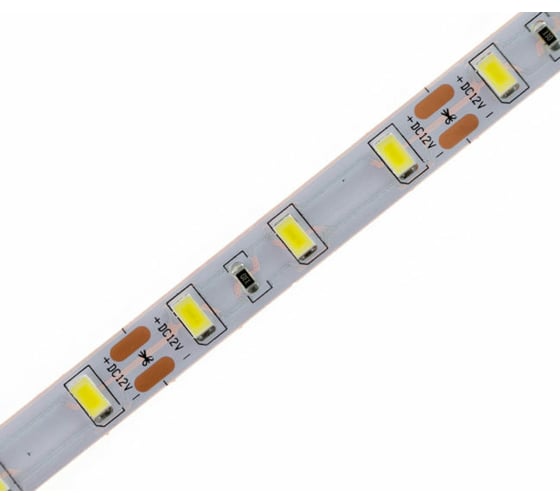 Светодиодная лента URM, 5730, 60 LED, 12 В, 18 Вт, IP22, холодный белый 6500 К С10226
