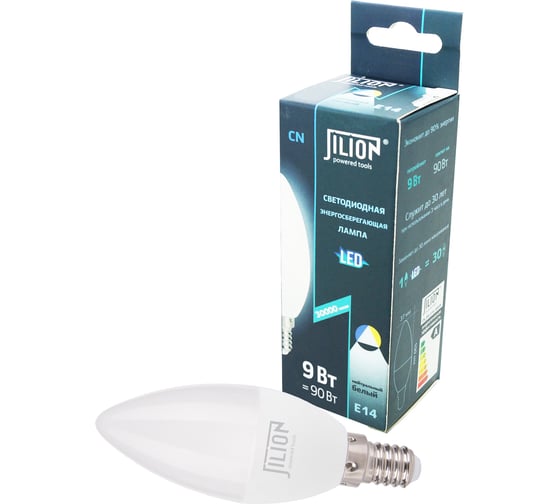 Светодиодная лампа Jilion CN 9W E14 4500K Свеча 9505044
