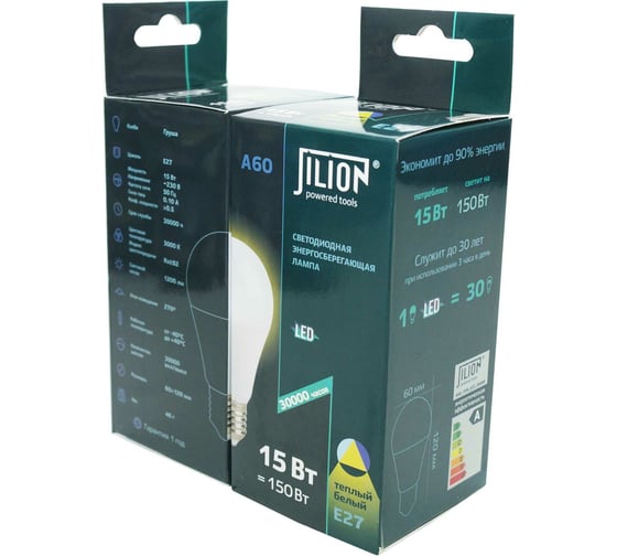 Светодиодная лампа Jilion A60 15W E27 3000K 9513019