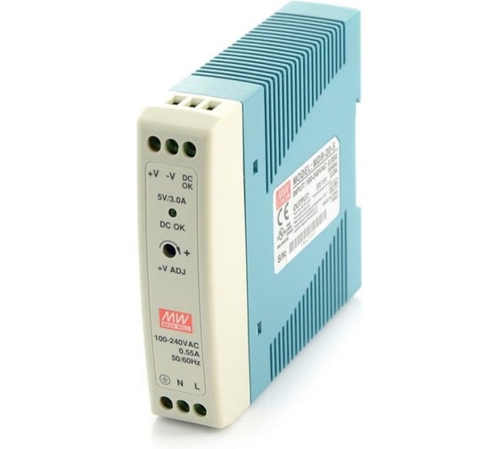 Источник питания Mean Well AC/DC MDR-20-5 15Вт Т00249980