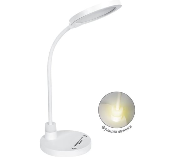 Настольный светильник Camelion, с аккумулятором, KD-827, C01, белый, LED 14147