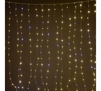 Светодиодный занавес SHLights 400 минисветодиодов 2,2х2,2 метра, теплый белый CLLDM400-WW-F-4,5V