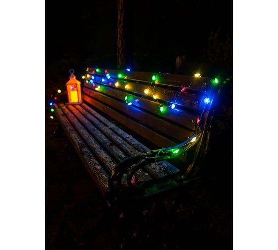 Светодиодная уличная гирлянда ЧУДЕСНЫЙ САД GRG-N550 Снежинки, 50 LED, 4 цвета, 5м, на 3xAA 4606400206897