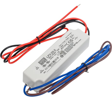 LED-драйвер Mean Well LPV-20-5 AC-DC 15Вт Т00274074