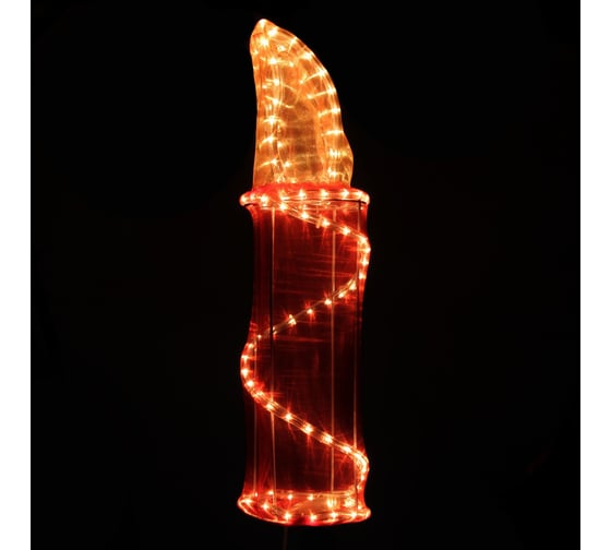 Гирлянда 3d Свеча SHLights прозрачная ткань, желтый дюралайт I-R-D3MC