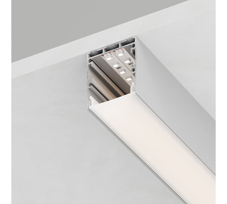 Алюминиевый профиль FERON линии света, накладной, серебро, CAB256 с матовым экраном 10367