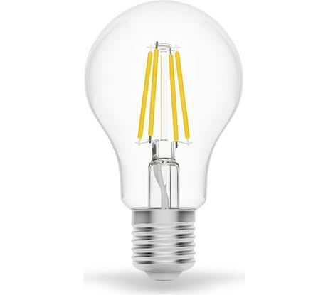 Умная Wi-fi филаментная лампочка Gauss, Smart Light ССТ DIM  E27 A60 6,5 Вт 2700-6500K, диммируемая с изменением температуры, управление голосом/смартфоном 1220112