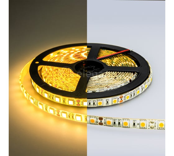 Светодиодная лента Eleganz LUX 5050 60 LED 14.4W/M СИЛИКОН IP65 12V теплая 3000К EL-LS65-14WW