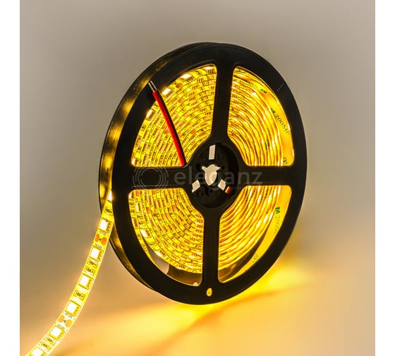 Светодиодная лента Eleganz LUX 5050 60 LED 14.4W/M СИЛИКОН IP65 12V теплая 3000К EL-LS65-14WW