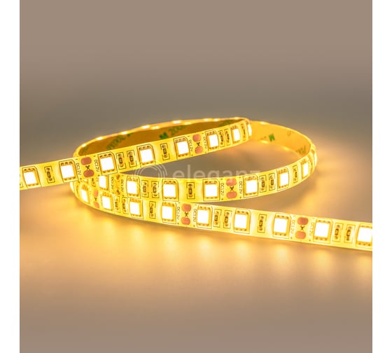 Светодиодная лента Eleganz LUX 5050 60 LED 14.4W/M СИЛИКОН IP65 12V теплая 3000К EL-LS65-14WW